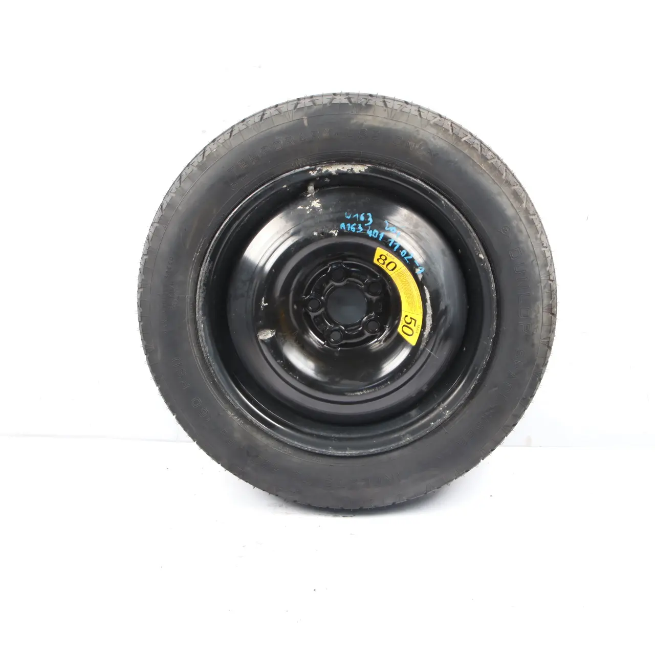 Mercedes W163 Spare Wheel Steel Tyre R18 Dunlop 155/90 A1634011102