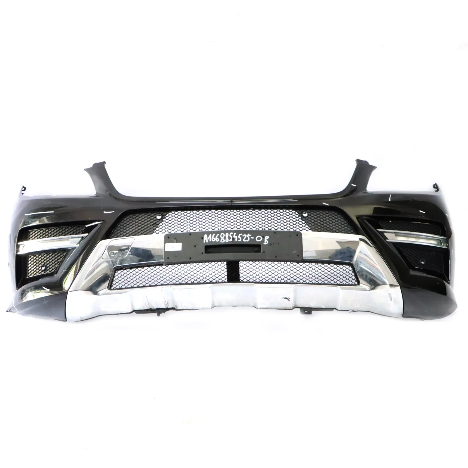 Mercedes W166 Front Bumper AMG Trim Panel Obsidian Black Metallic - 197