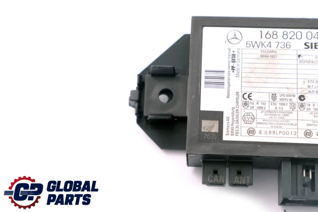 Mercedes Benz W168 Modulo De Unidad De Control del Inmovilizador ECU A1688200426