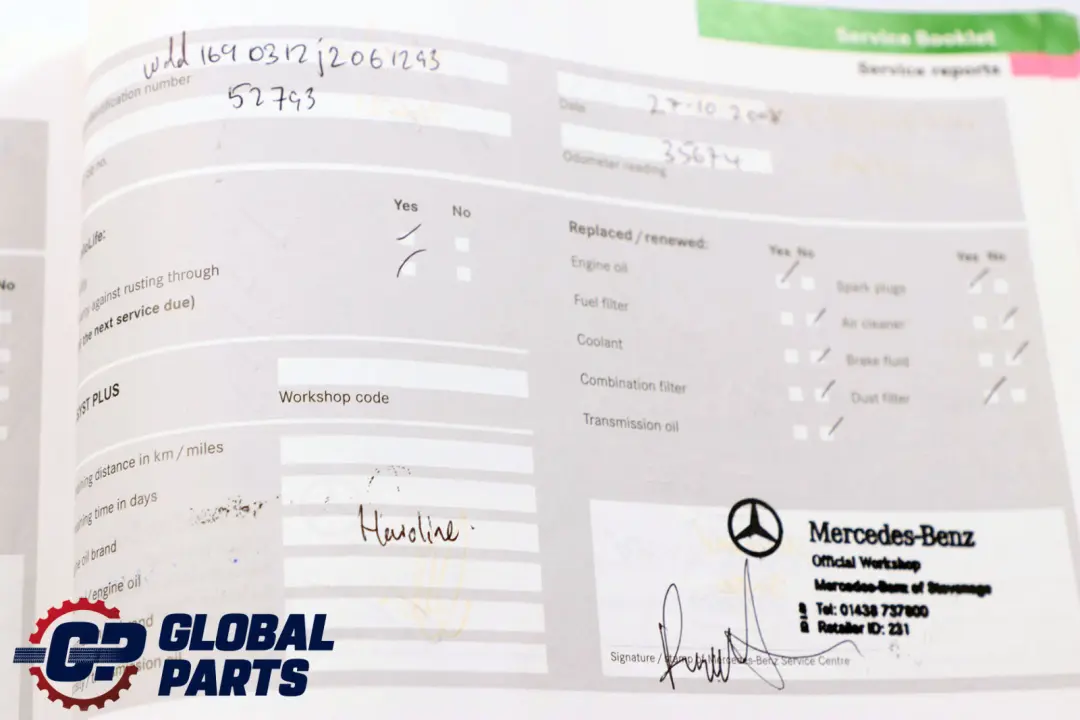 Mercedes A-Class W169 Service Booklet Book Set Pouch Case Wallet A1695847581
