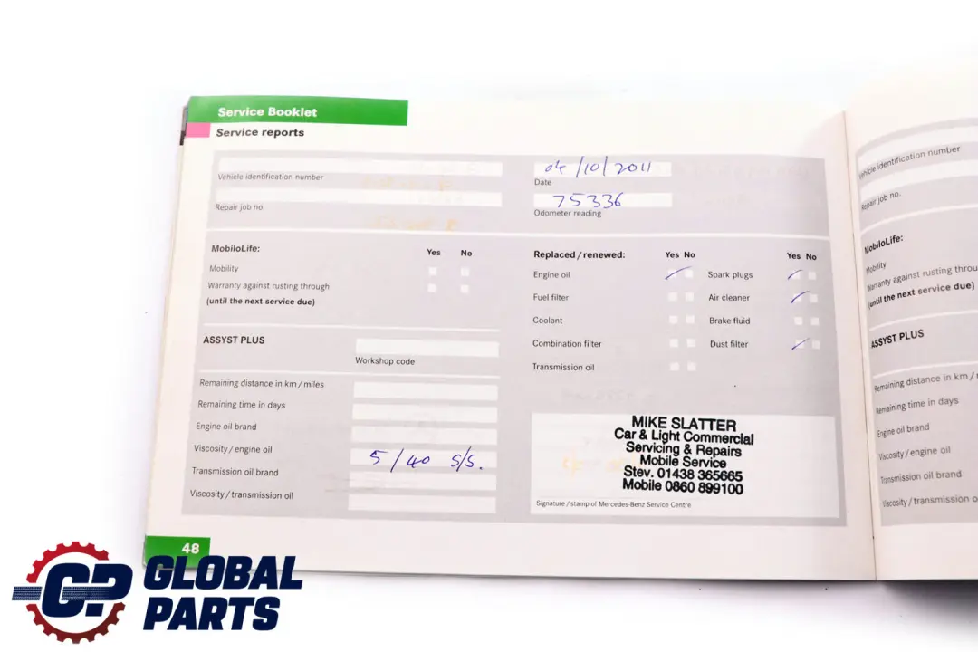 Mercedes A-Class W169 Service Booklet Book Set Pouch Case Wallet A1695847581