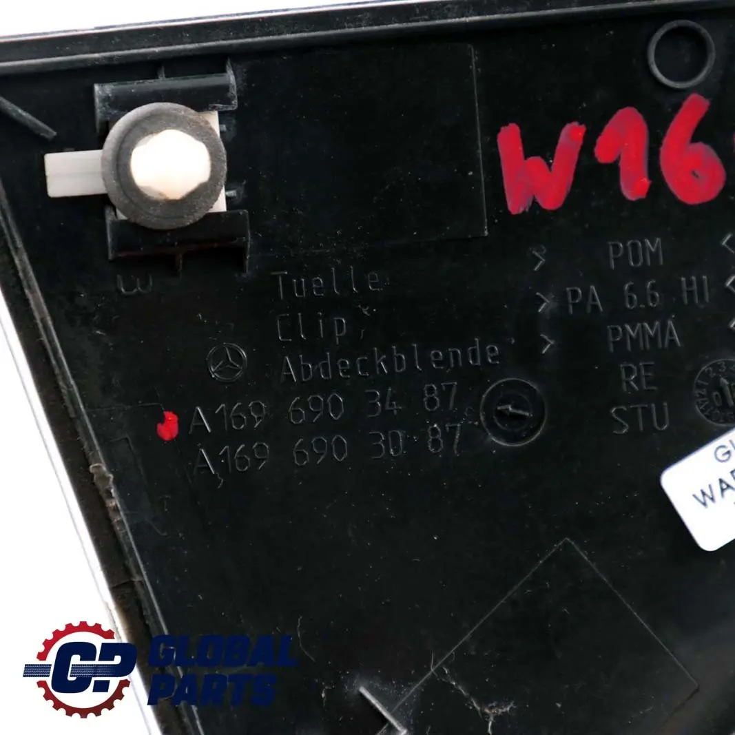 Mercedes W169 Tapa Puerta Trasera Derecha Embellecedor Placa A1696903487