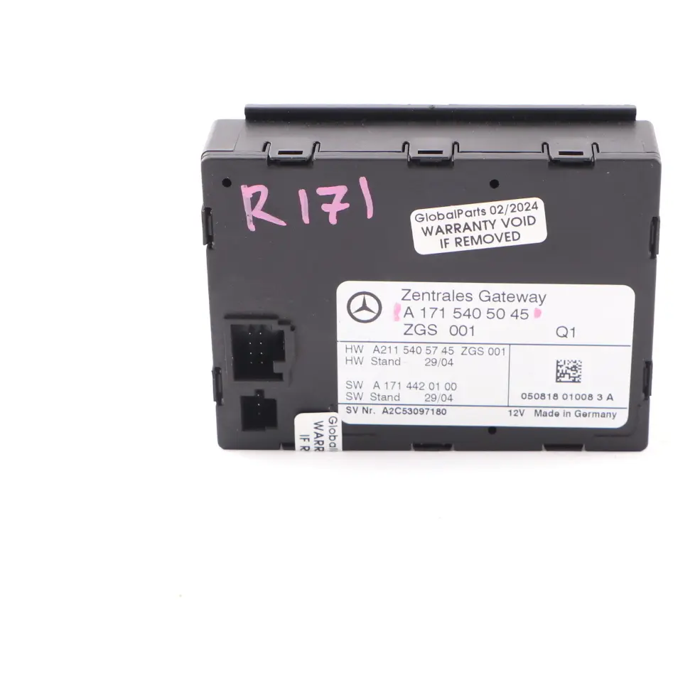 Mercedes SLK R171 Central Gateway Module ECU Control Unit A1715405045