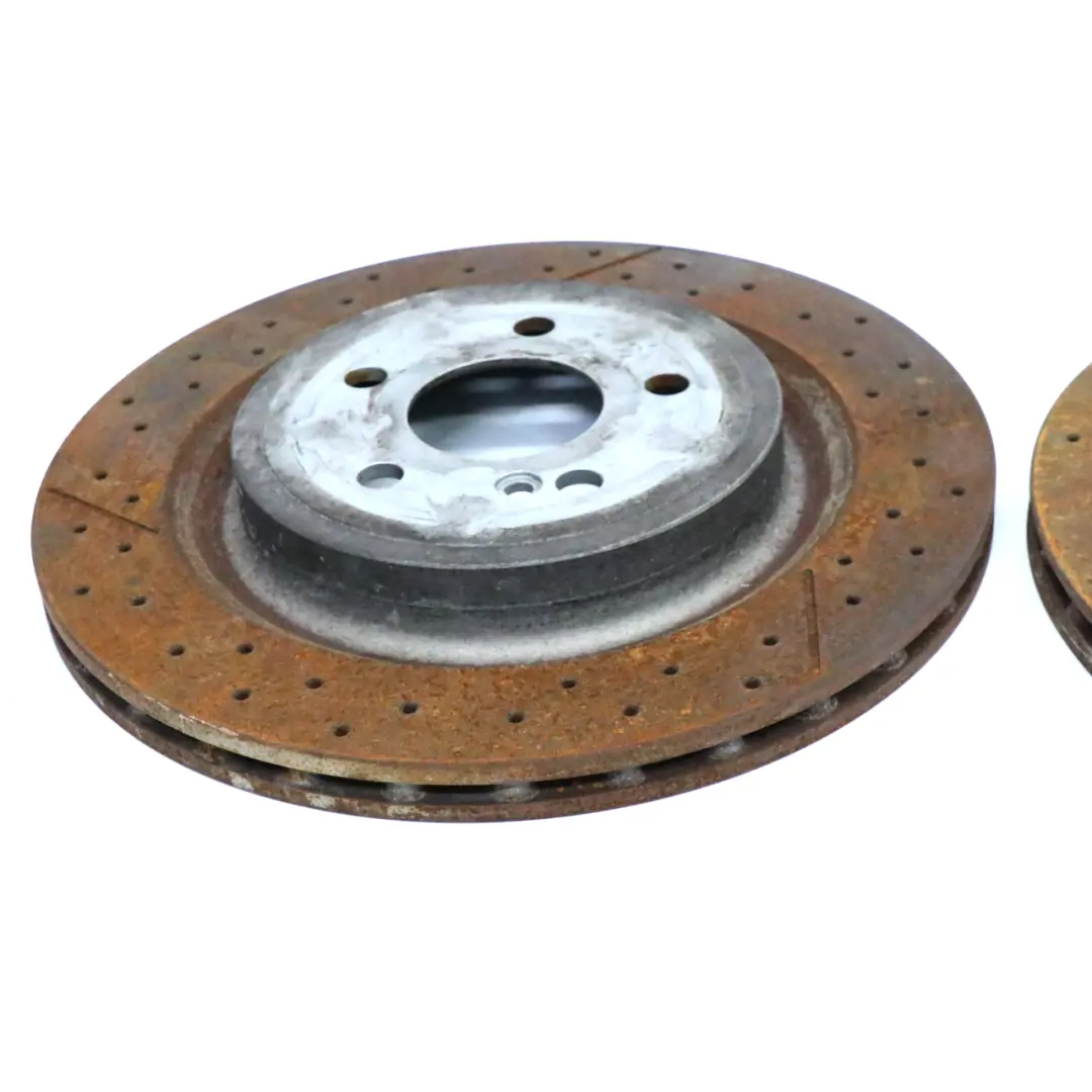 Mercedes r172 Brake Disc Set Rear Left Right Wheel N/O/S Perforated Braking Unit