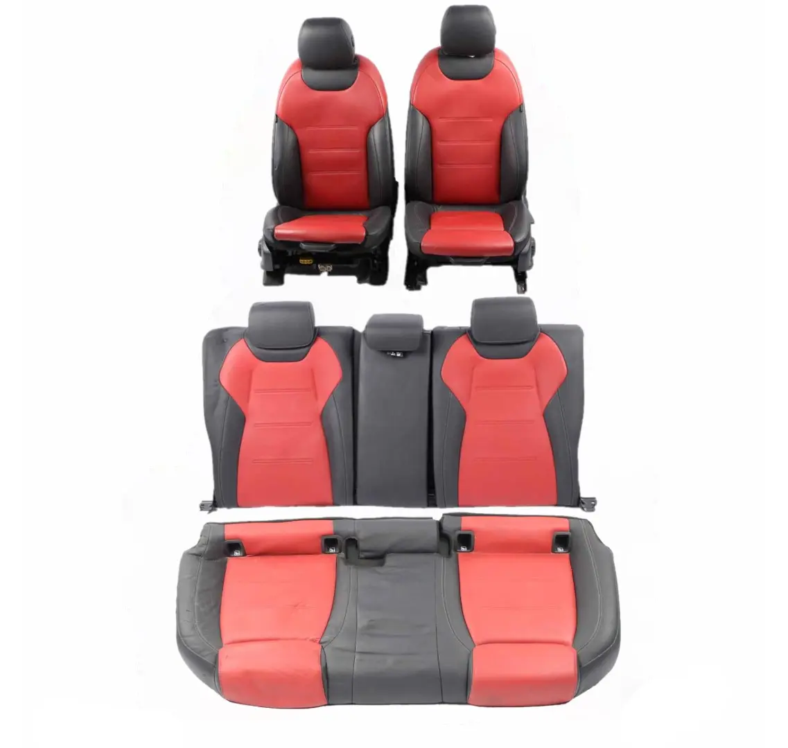 Asientos AMG Mercedes V177 A35 Calefactables Cuero Rojo Negro Asiento Deportivo