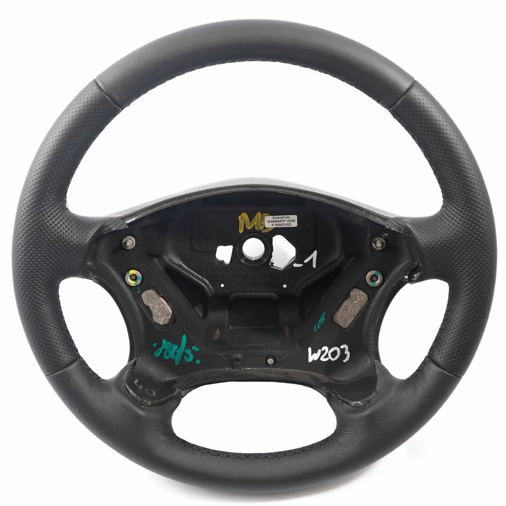 Mercedes W203 S203 NEW Black Leather Steering Wheel with Black Threads