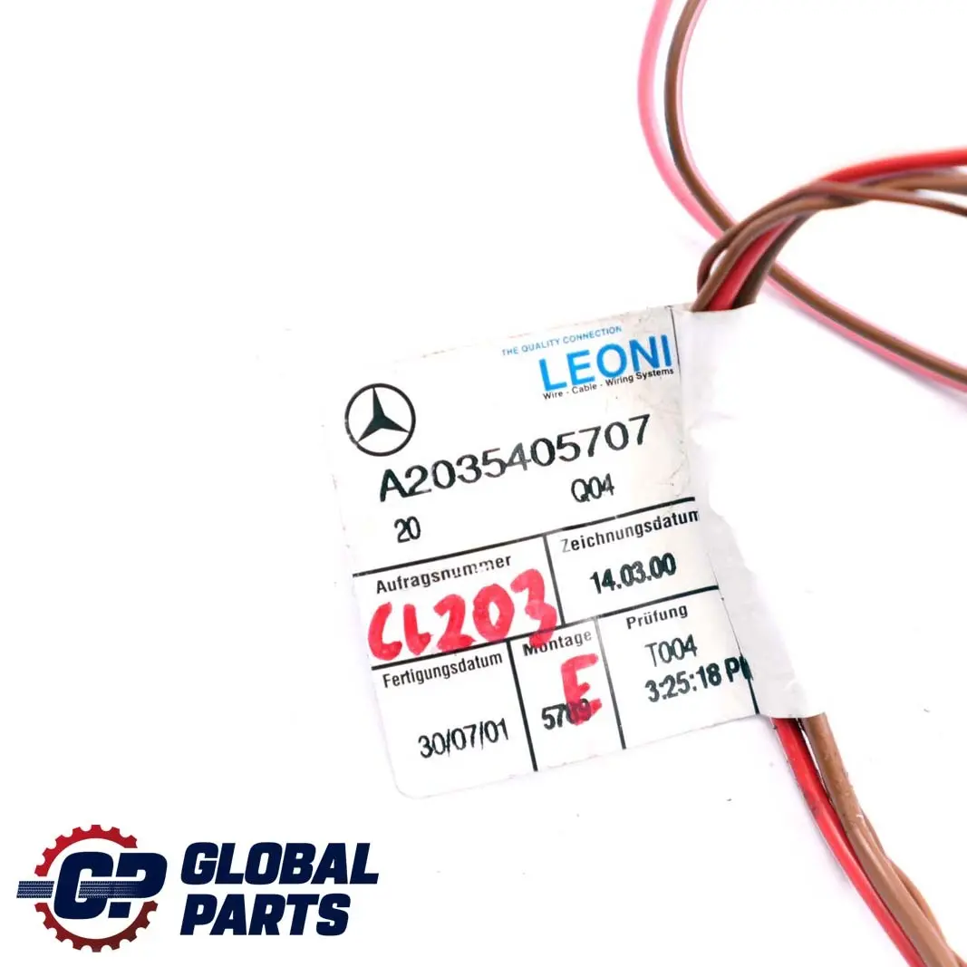 Mercedes CL203 Puerta Delantera Izquierda Derecha Mazo De cables A2035405707