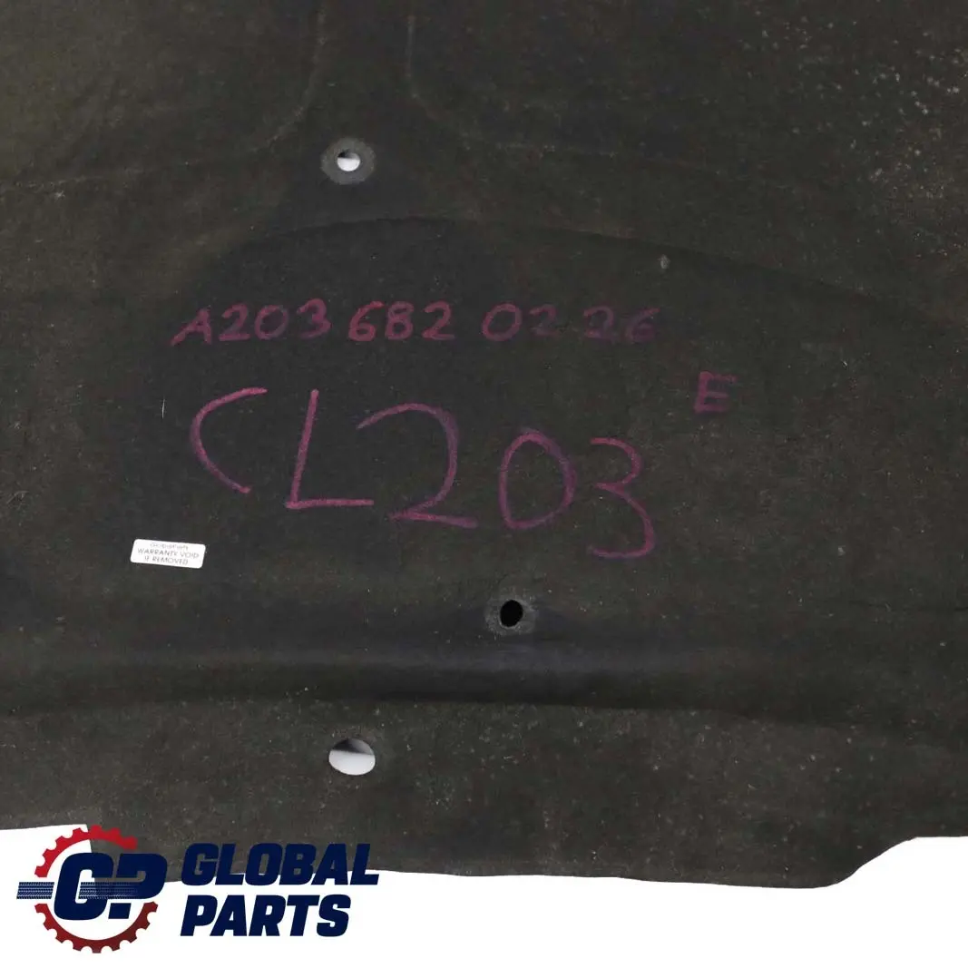 Mercedes-Benz C W203 SportCoupe Engine Hood Insulation Bottom Panel A2036820226