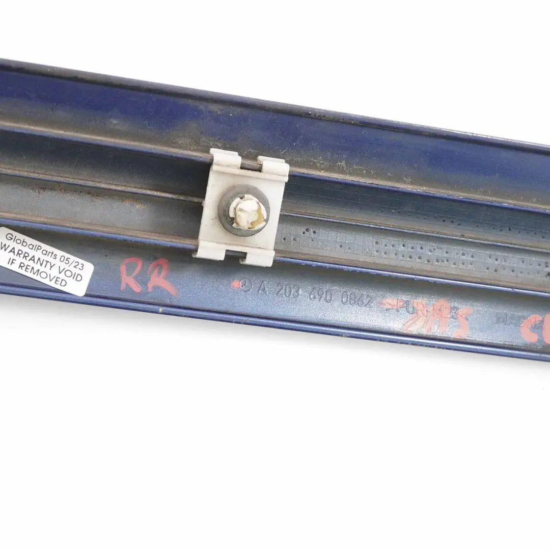 Mercedes CL203 Trasero Derecho Guardabarros Molding Strip Jaspisblau Azul