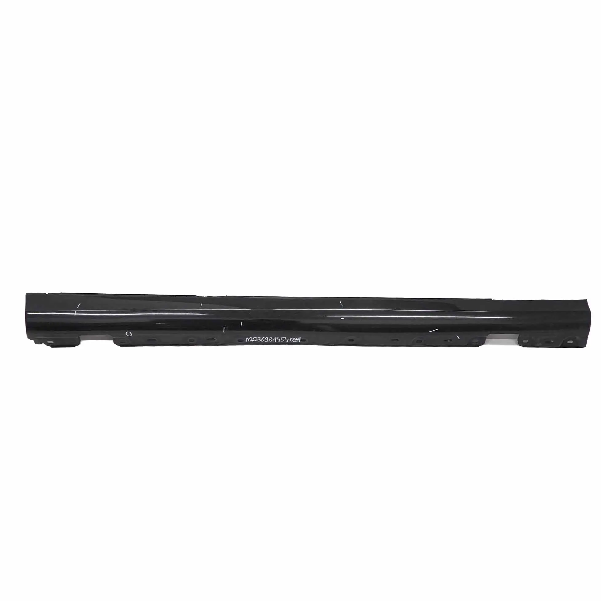 Mercedes W203 Door Sill Side Cover Skirt Right O/S Obsidian Black Metallic - 197