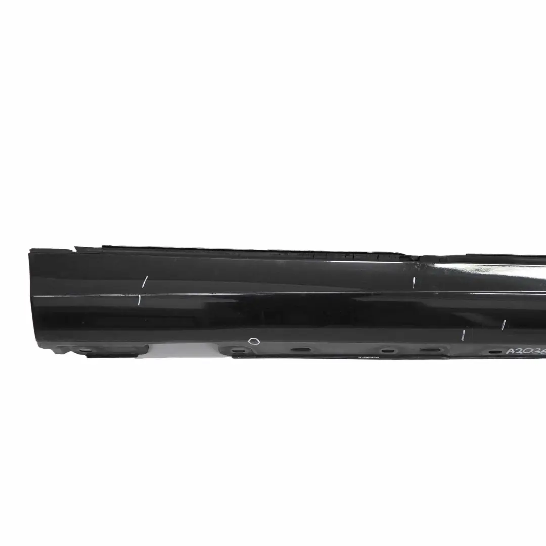 Mercedes W203 Door Sill Side Cover Skirt Right O/S Obsidian Black Metallic - 197