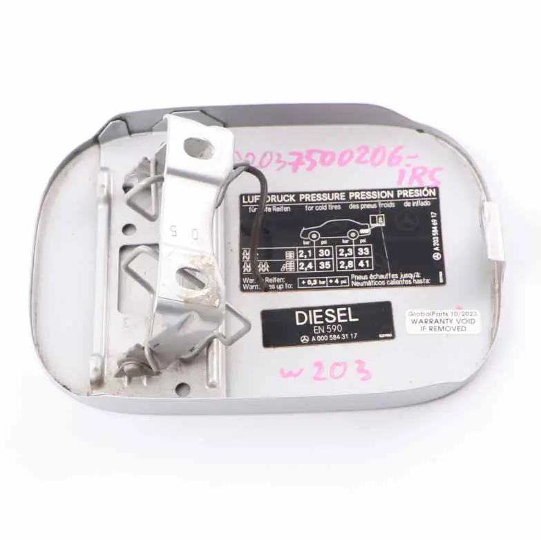 Mercedes W203 Fuel Filler Fill Flap Tank Cap Cover Iridium Silver Metallic - 775