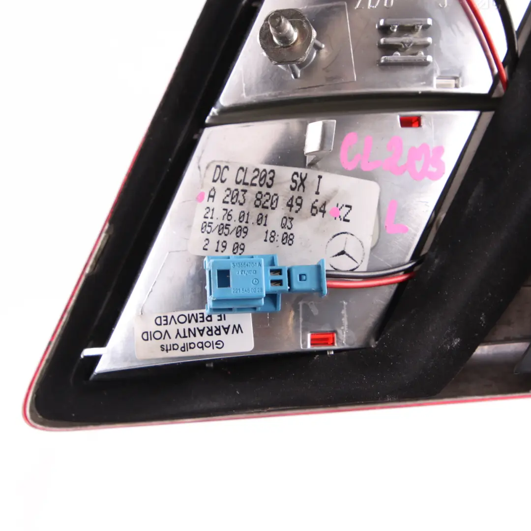 Luz Trasera Mercedes CL203 Lado Izquierdo Interior Tapa Maletero A2038204964