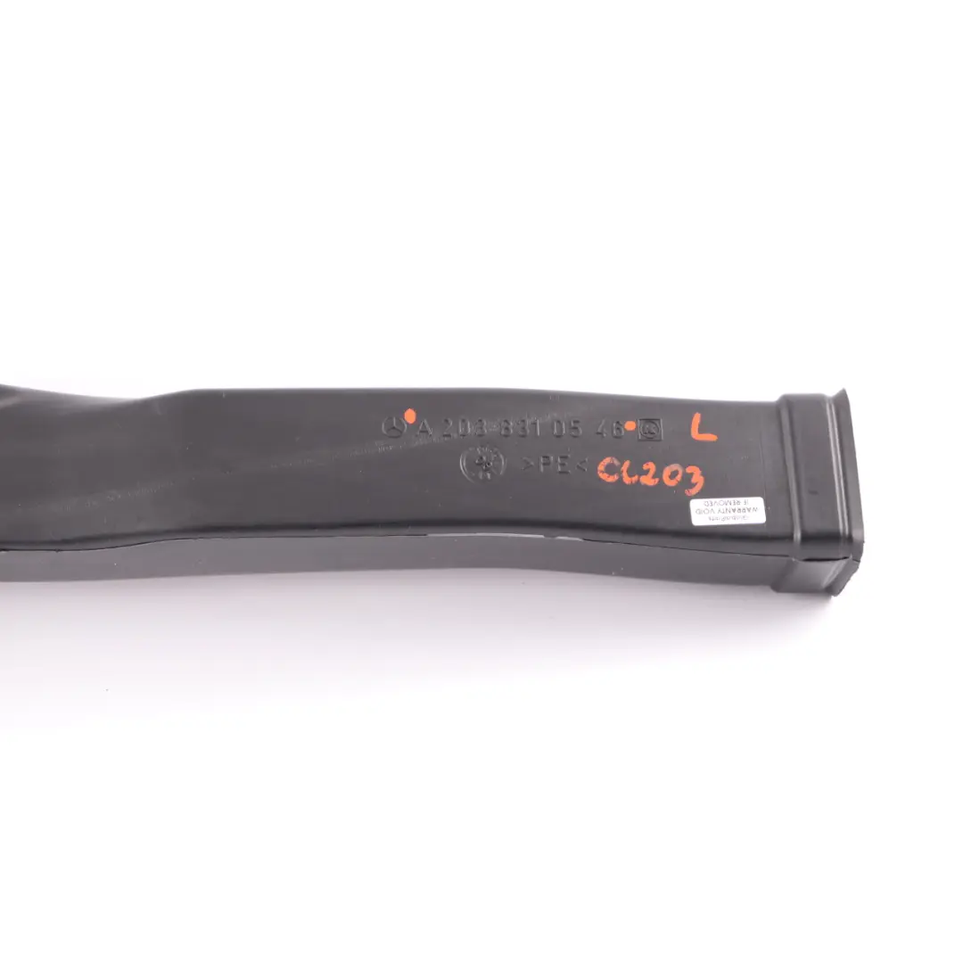 Air Duct Mercedes W203 Dashboard Channel Pipe Tube Left N/S A2038310546