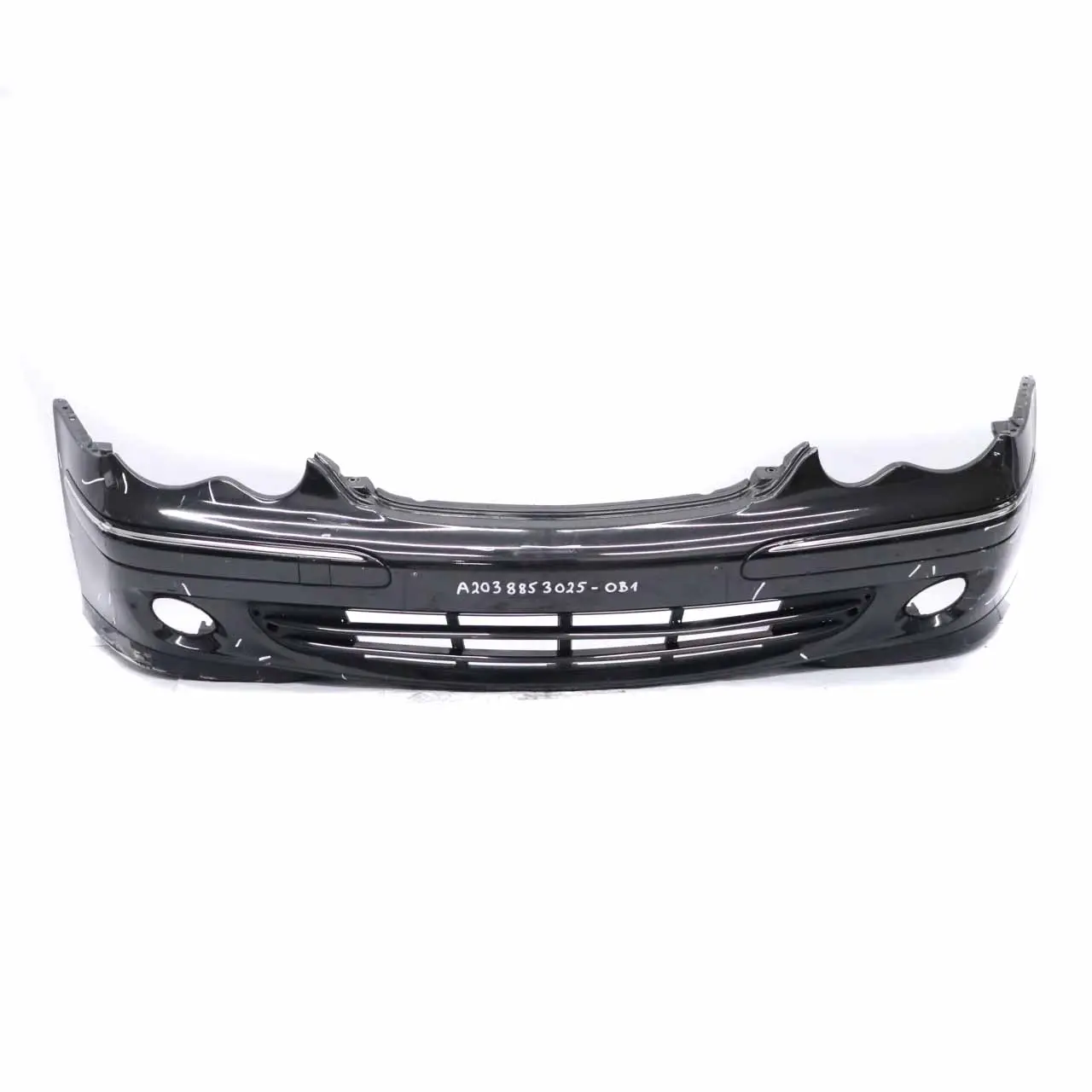 Mercedes W203 Front Bumper Trim Panel Obsidian Black Metallic - 197