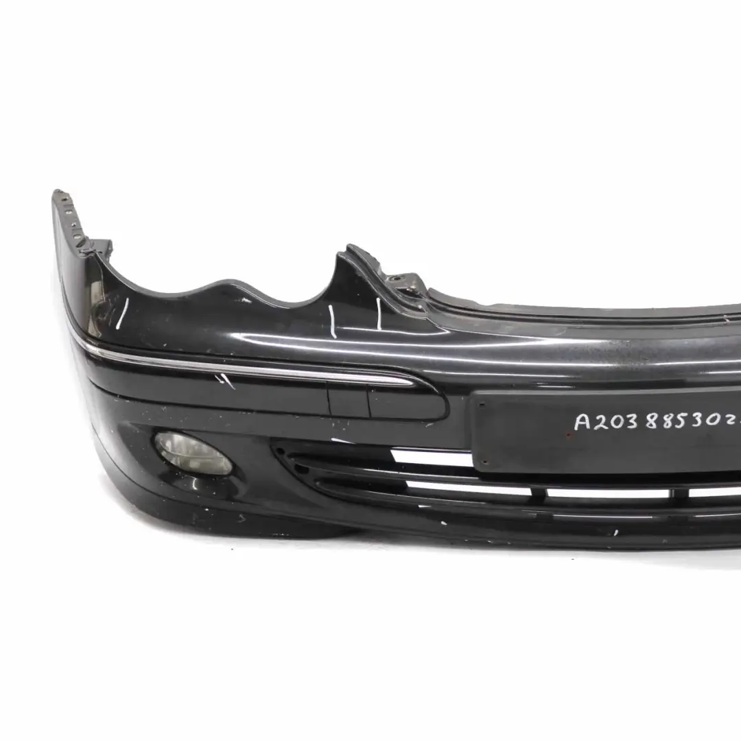 Mercedes W203 Front Bumper Trim Panel Obsidian Black Metallic - 197