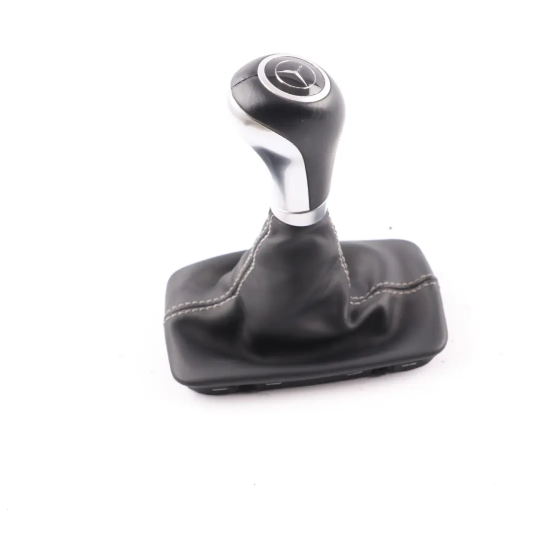 Mercedes W204 Gear Shift Selector Cover Lever Knob Leather Black A2042675610