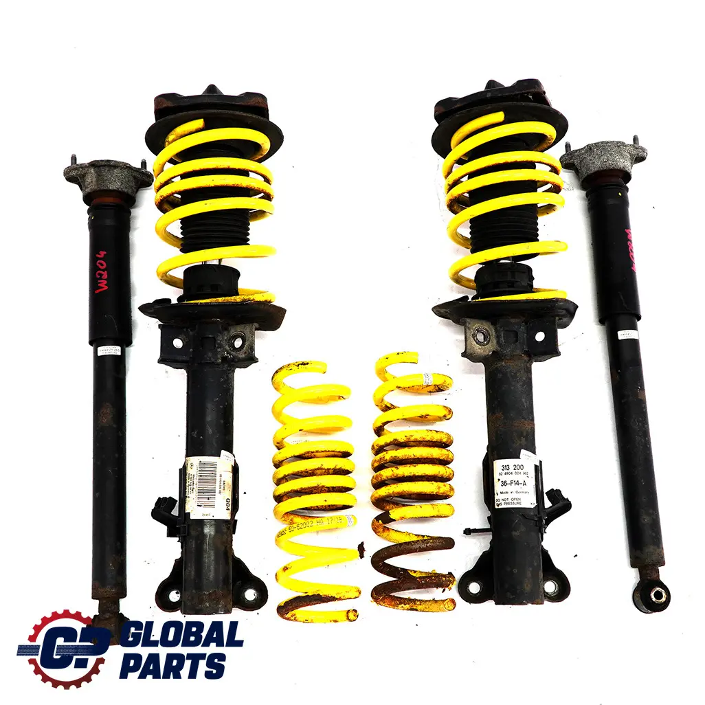 Mercedes-Benz C W204 Sachs Front Rear Shock Absorber Coil Spring Strut Set