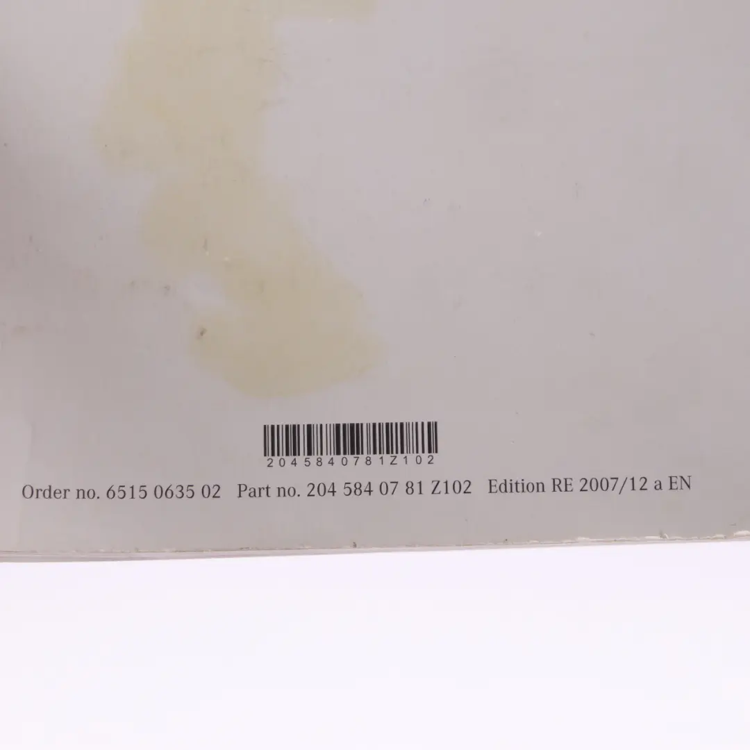 Owner's Handbook Mercedes W204 Service Booklet Instructions Pouch Case Wallet