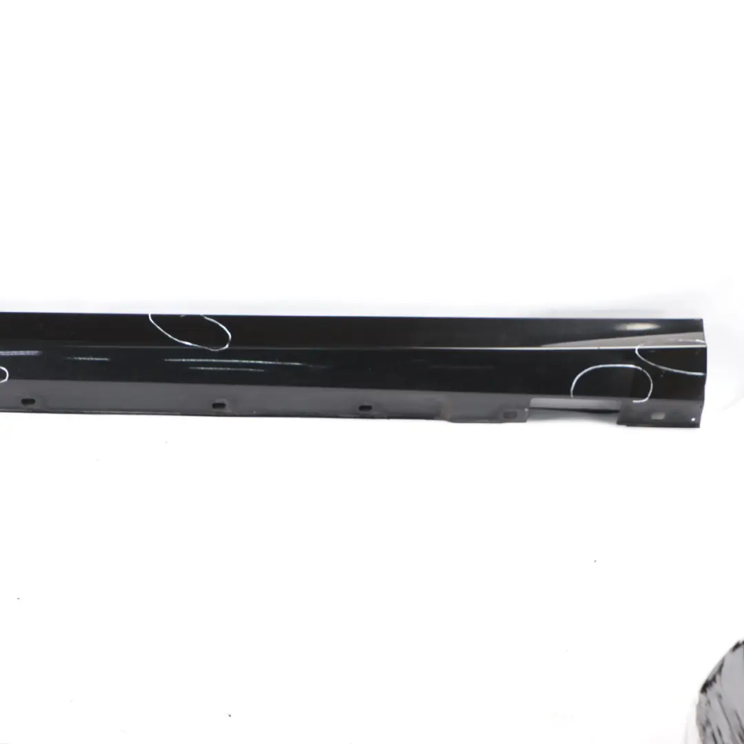 Mercedes W204 Side Skirt Door Sill Cover Left N/S Obsidian Black Metallic - 197