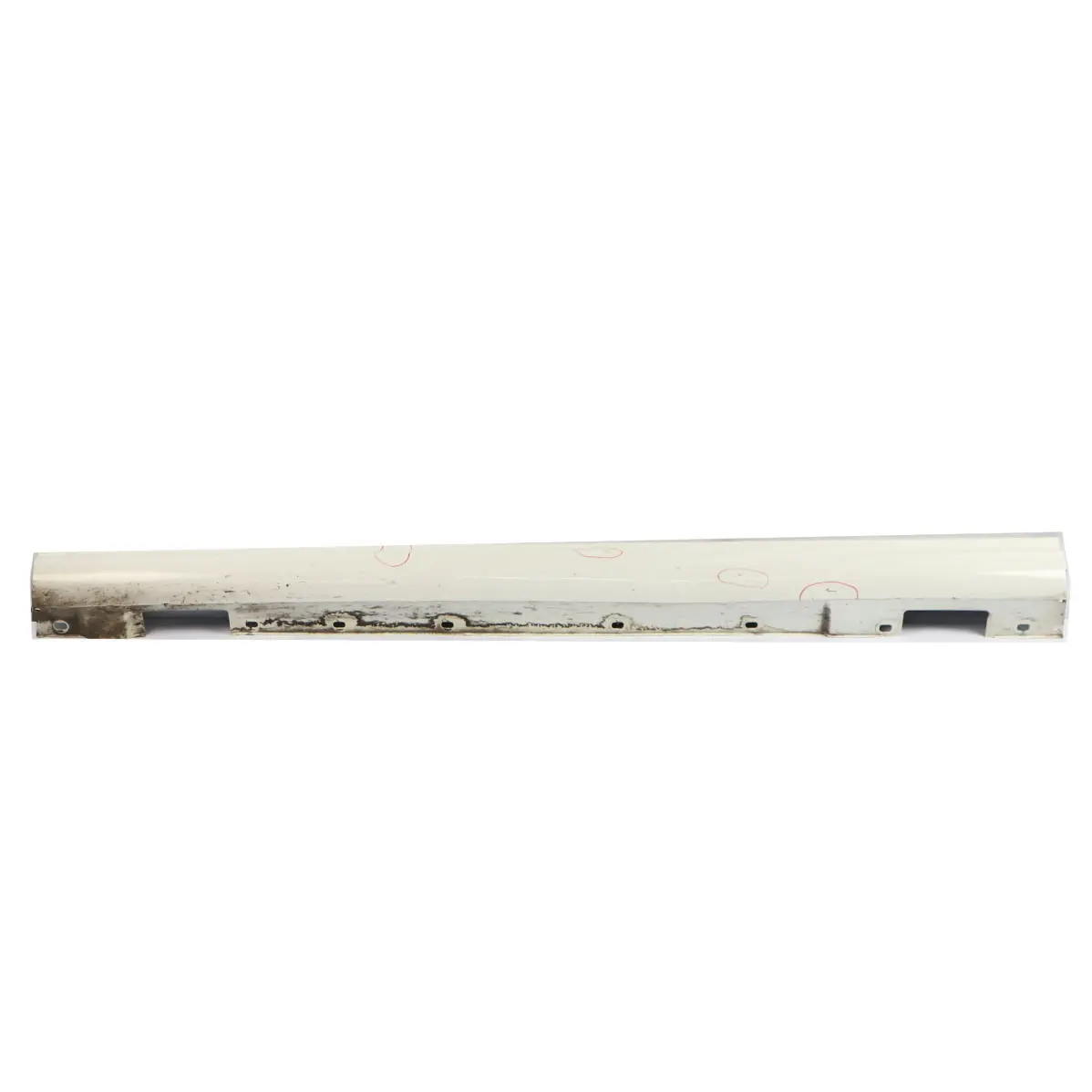 Mercedes W204 Door Sill Side Cover Skirt Right O/S Calcite White - 650