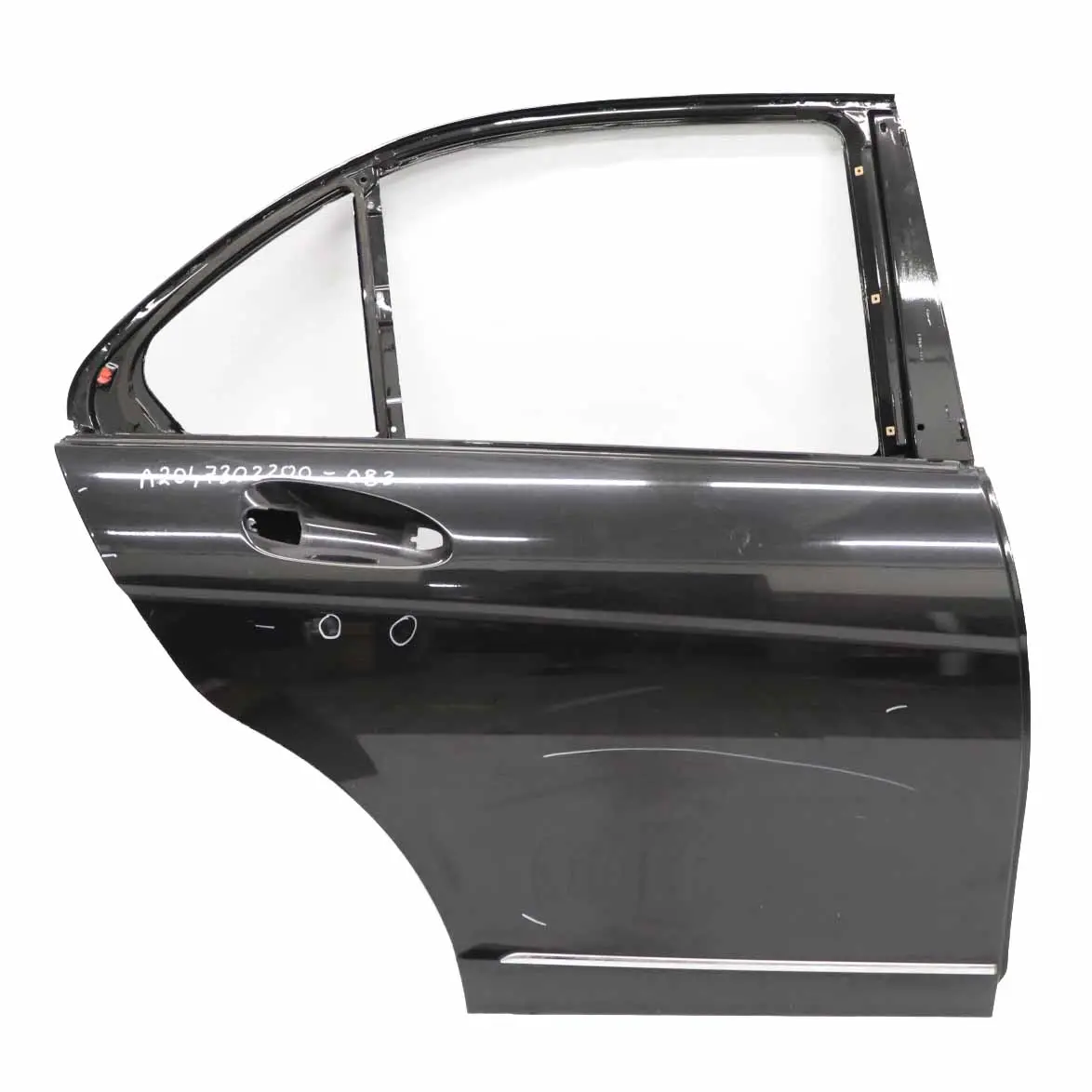 Mercedes W204 Door Rear Right O/S Covering Obsidian Black Metallic - 197