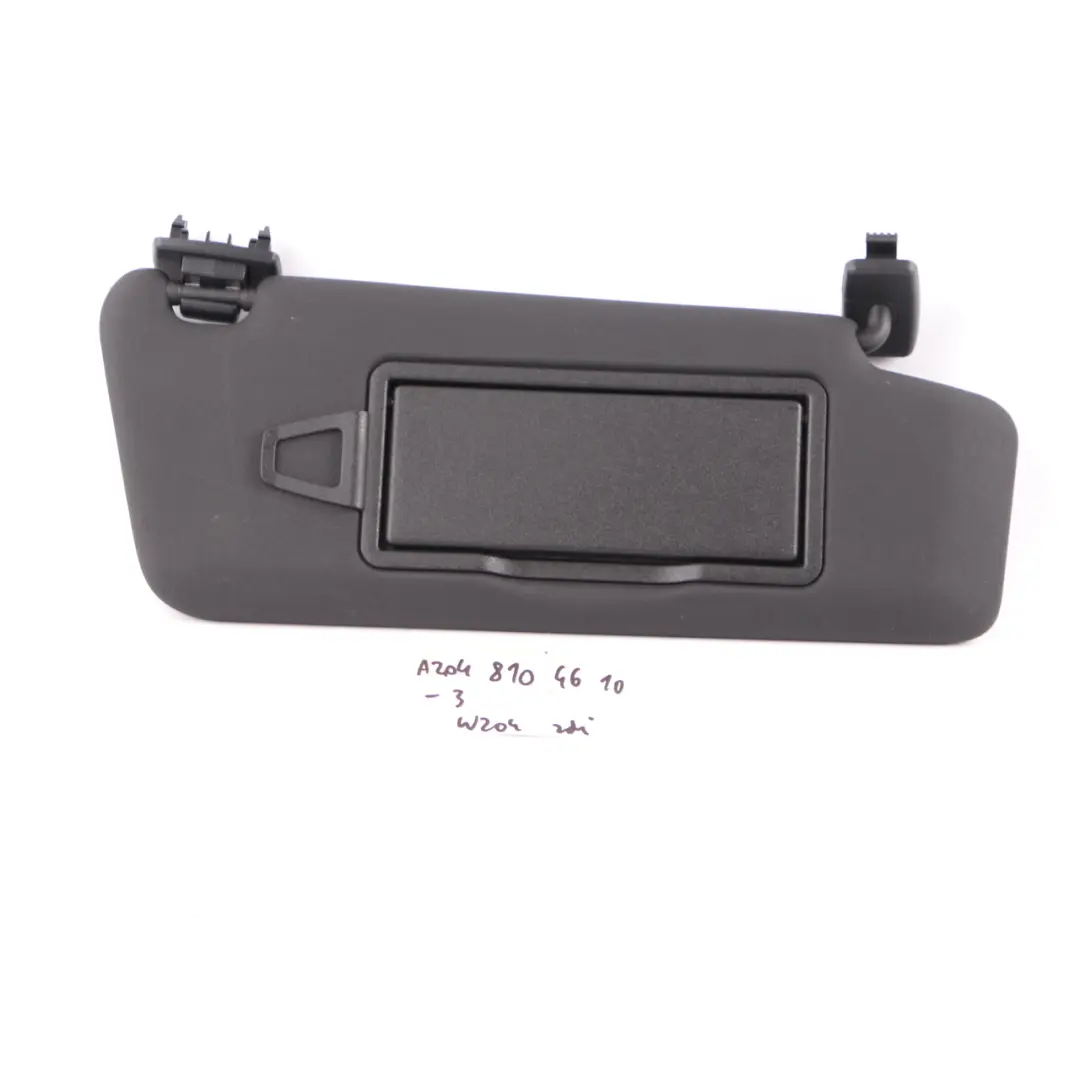 Mercedes W204 Rechts O/S Sonnenblende Abdeckung Trim Panel Schwarz A2048104610