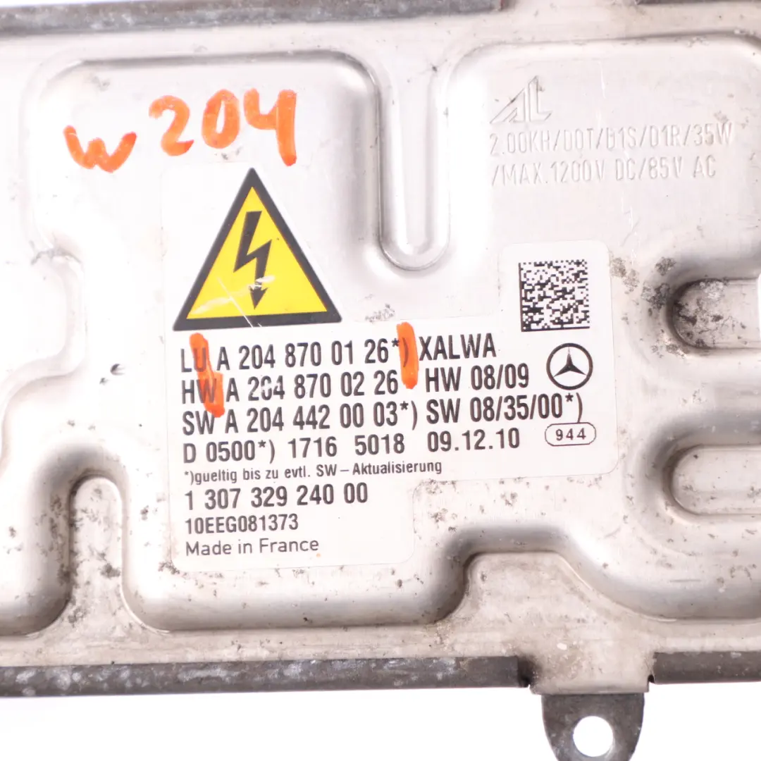 Mercedes W204 Xenon Headlight Ballast Control Unit Module A2048700126