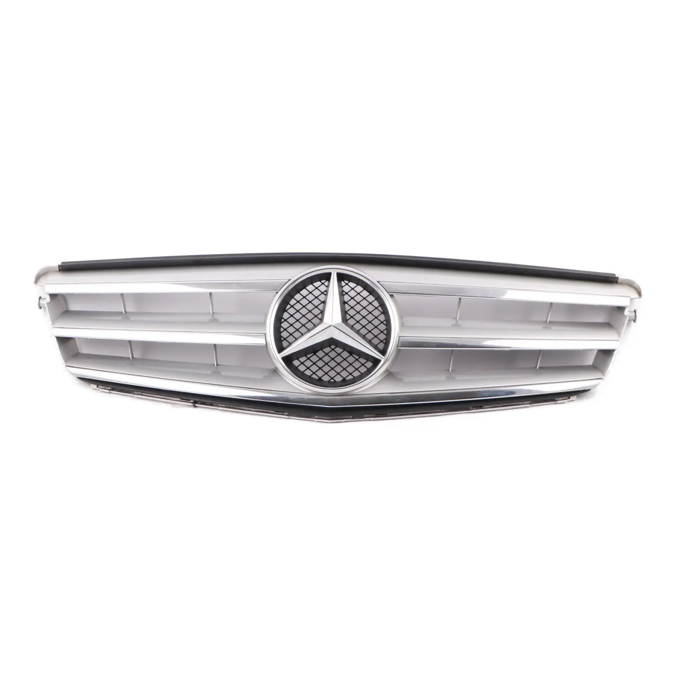 Mercedes W204 Capó Capó Rejilla Delantera Radiador Beam Trim Panel Plata Cromo