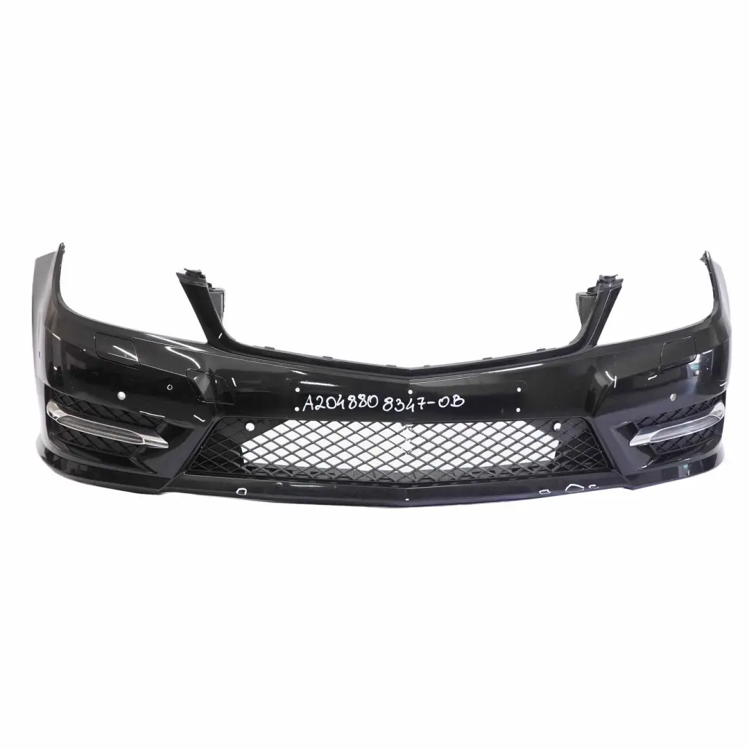 Mercedes W204 Front Bumper AMG Trim Panel Cover Obsidian Black Metallic - 197