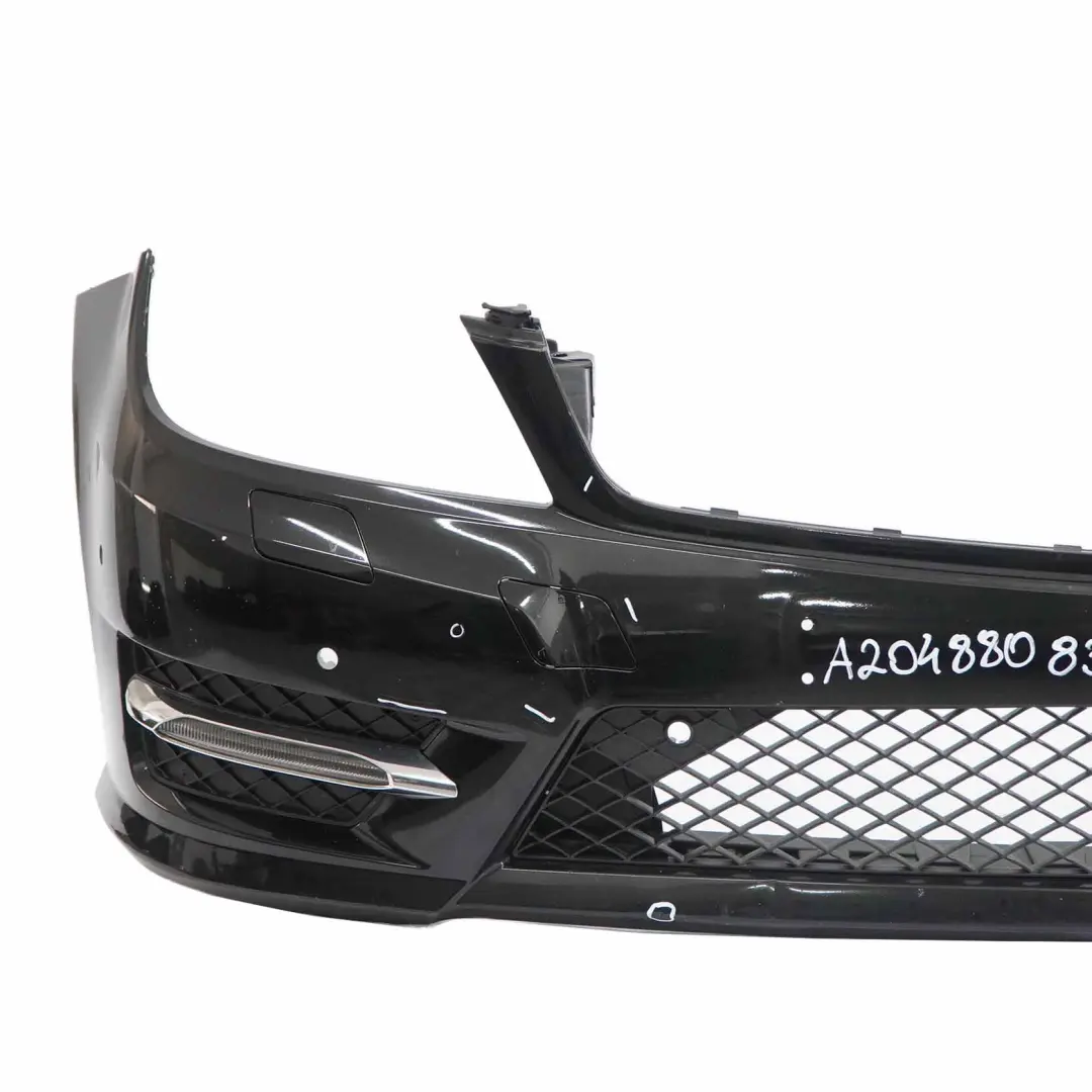 Mercedes W204 Front Bumper AMG Trim Panel Cover Obsidian Black Metallic - 197