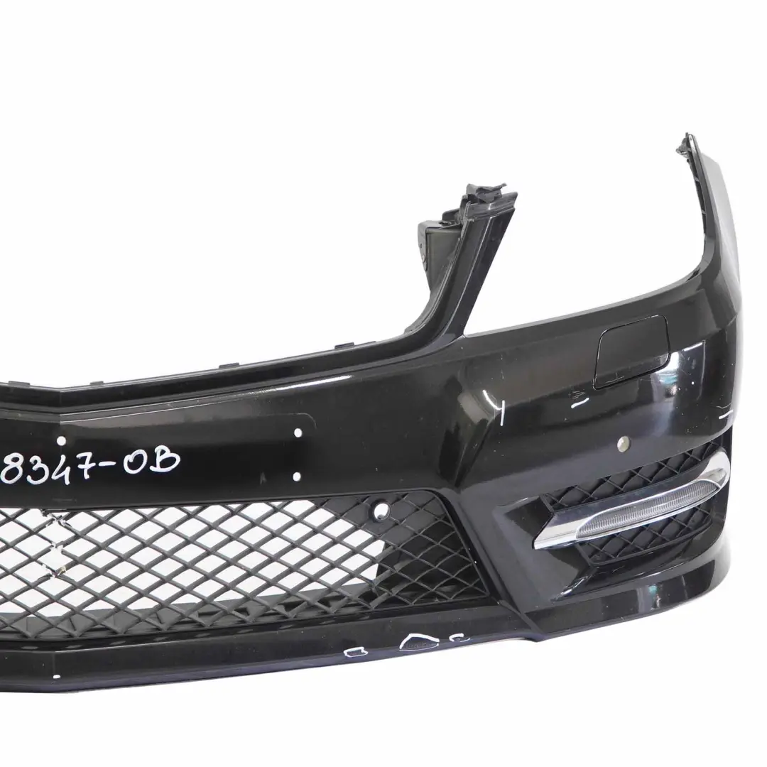 Mercedes W204 Front Bumper AMG Trim Panel Cover Obsidian Black Metallic - 197