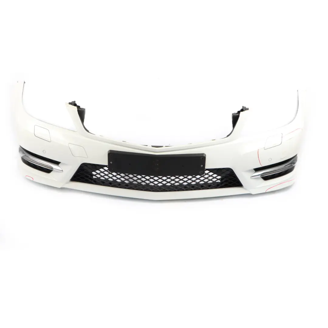 Mercedes W204 Complete Front Bumper AMG Trim Panel Cover Polar White - 149