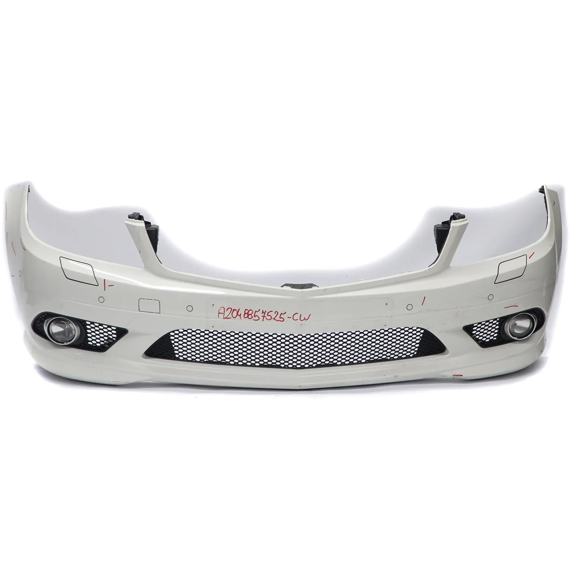 Mercedes W204 Complete Front Bumper AMG Trim Panel Cover Calcite White - 650