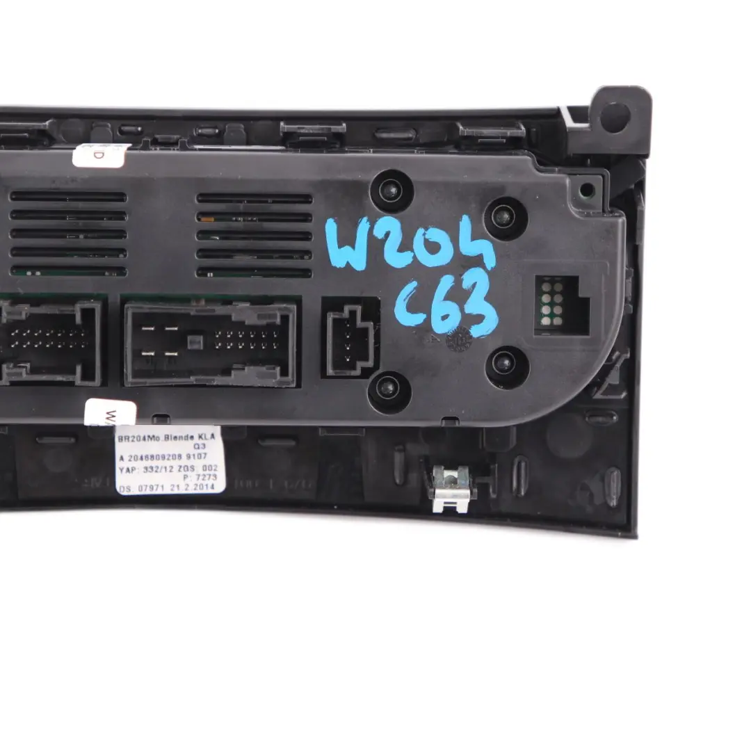 Mercedes W204 Unidad Aire Acondicionado Panel Control Interruptor Módulo