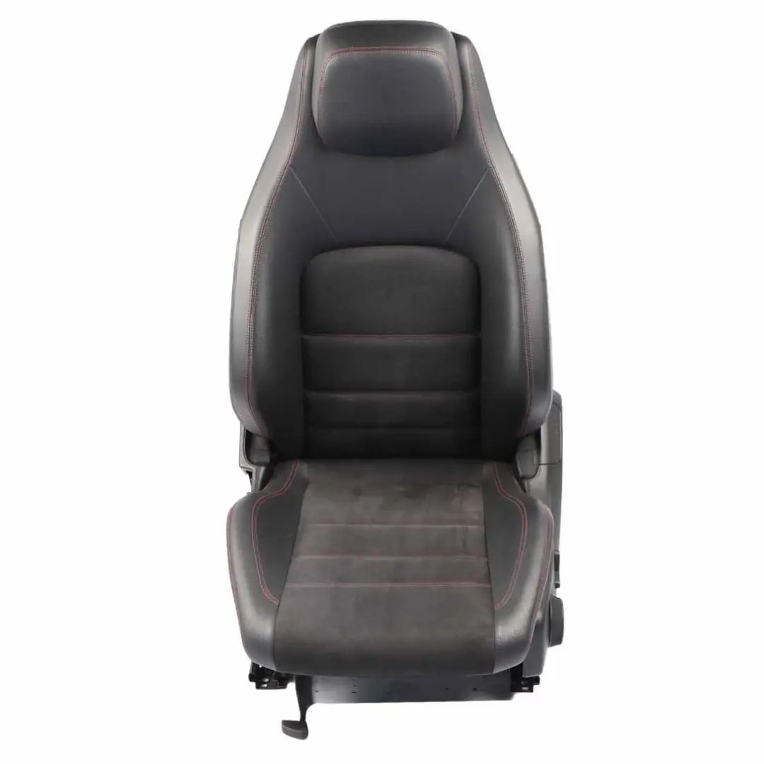 Front Seat Mercedes C204 AMG Pack Leather Cloth Black Electric Left N/S Red Seam