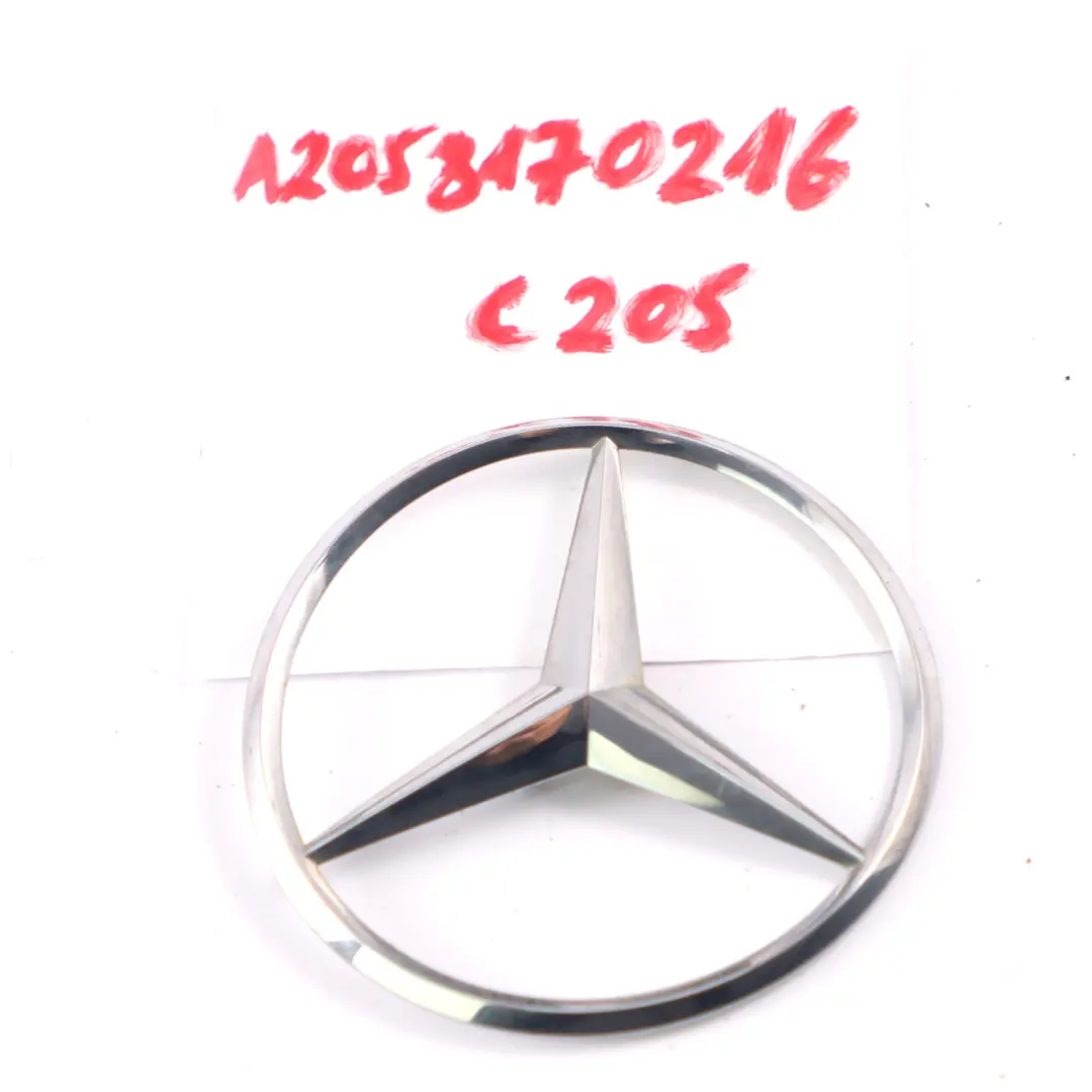 Insignia Mercedes C205 Emblema Estrella Tapa Maletero Trasero Plata A2058170216