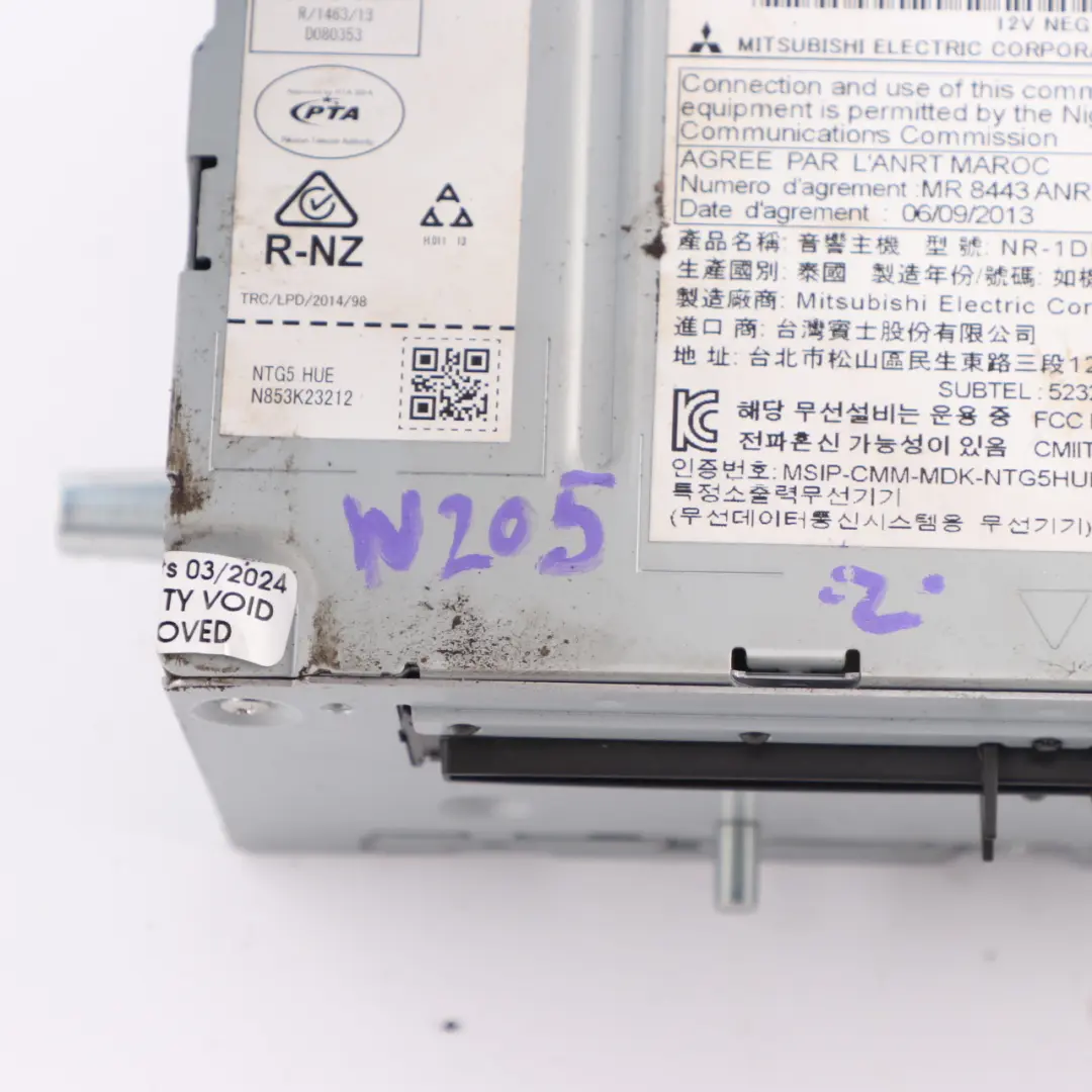 Mercedes W205 Head Radio CD Player Navi Interface Control Unit A2059006222