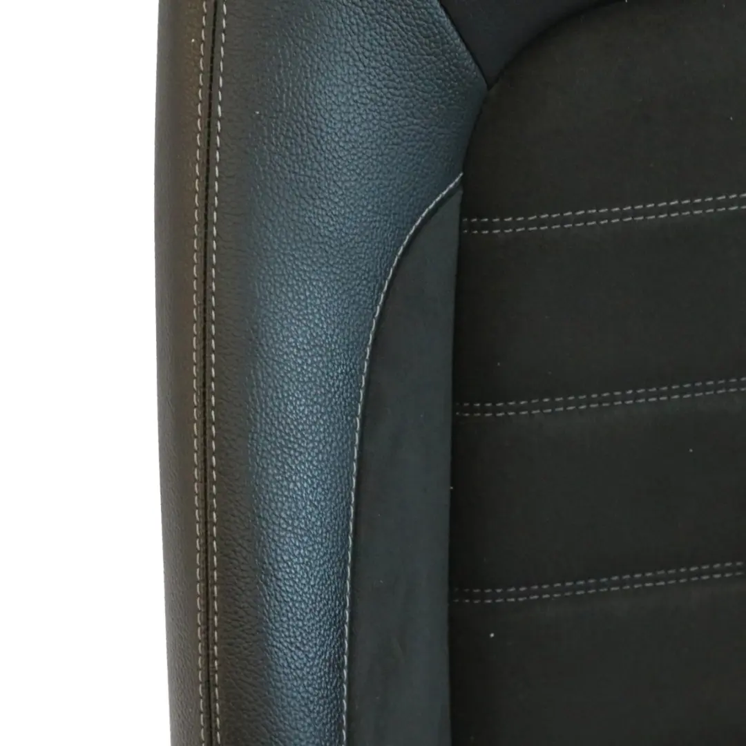 Mercedes C205 Coupe Front Seat Backrest Cover Black Imitation Leather Heated