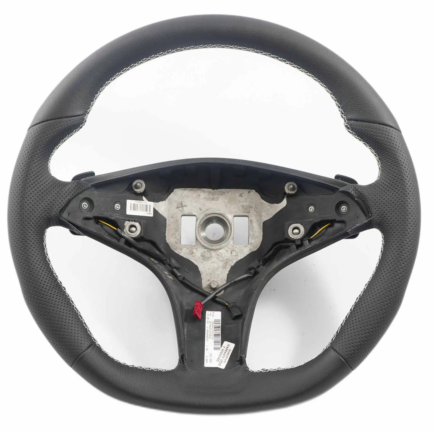 Steering Wheel Mercedes W212 NEW Black Leather with White Threads Paddle Shift