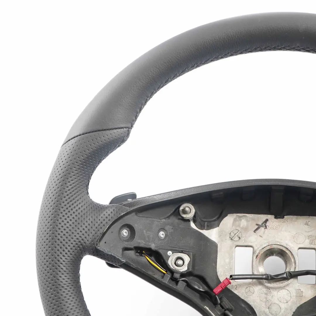 Steering Wheel Mercedes W212 NEW Black Leather with Black Threads Paddle Shift