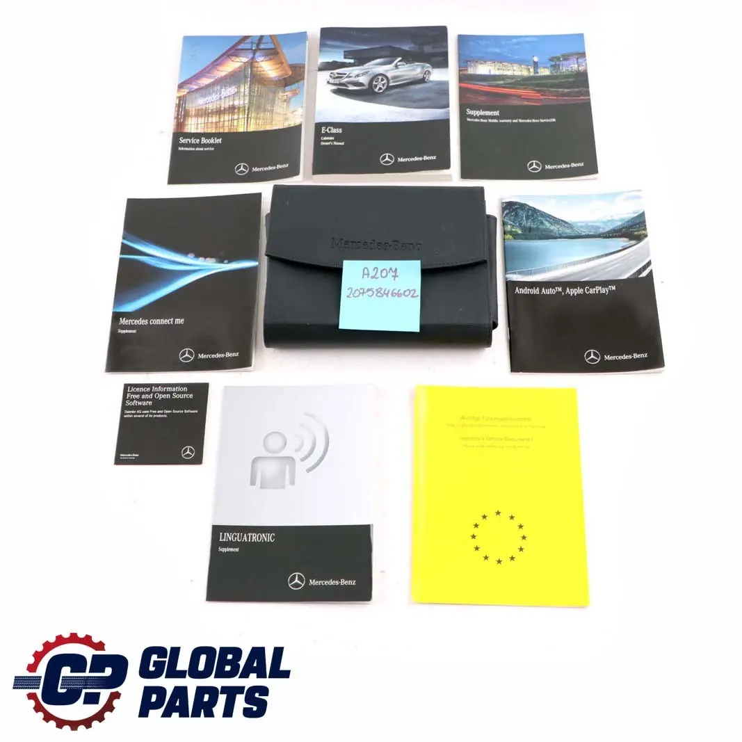 Mercedes E-Class A207 Service Booklet Book Set Pouch Case Wallet A2075846602