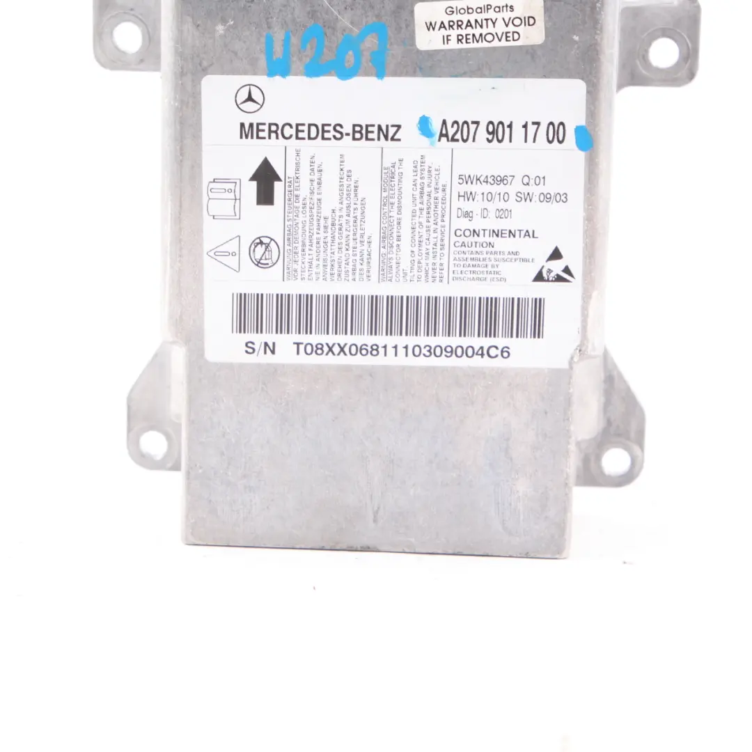 Airbag Module Mercedes W204 W207 Air Bag SRS Control Unit ECU A2079011700