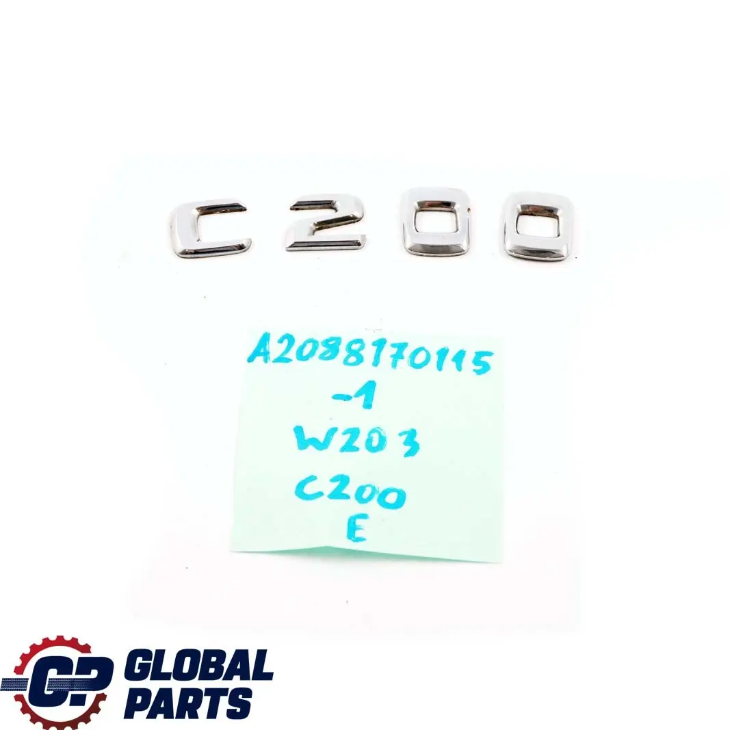 Mercedes-Benz C W203 W204 Rear Trunk Tailgate Adhered Emblem Lettering C 200