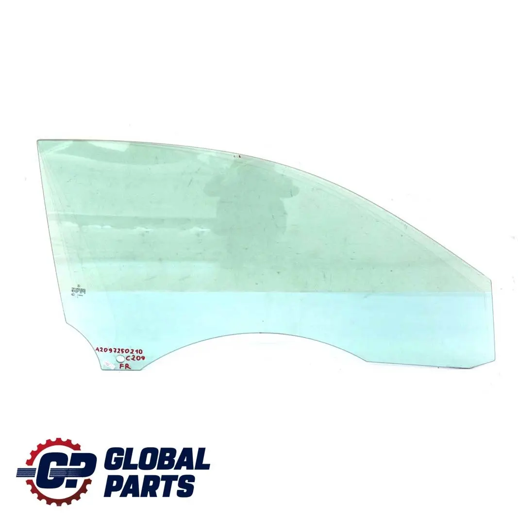 Mercedes-Benz CLK-Class C209 Front Right O/S Window Glass Green AS2 A2097250210