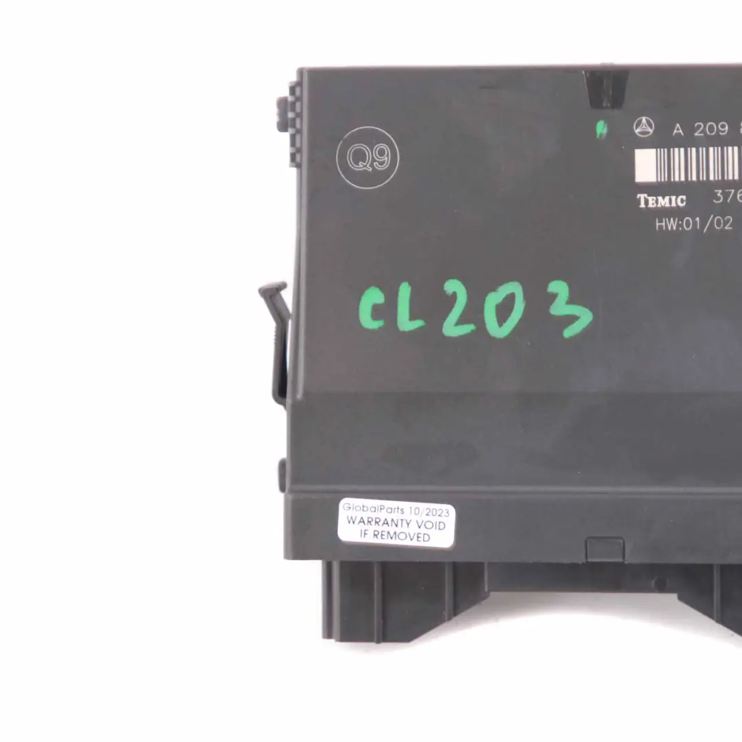 Mercedes CL203 Body Control Module Unit Temic 376 800 GZ A2098200326