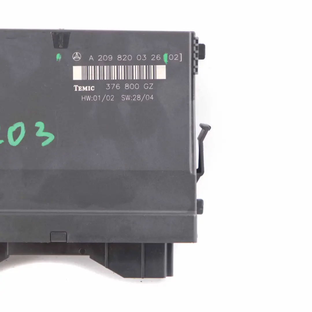 Mercedes CL203 Body Control Module Unit Temic 376 800 GZ A2098200326