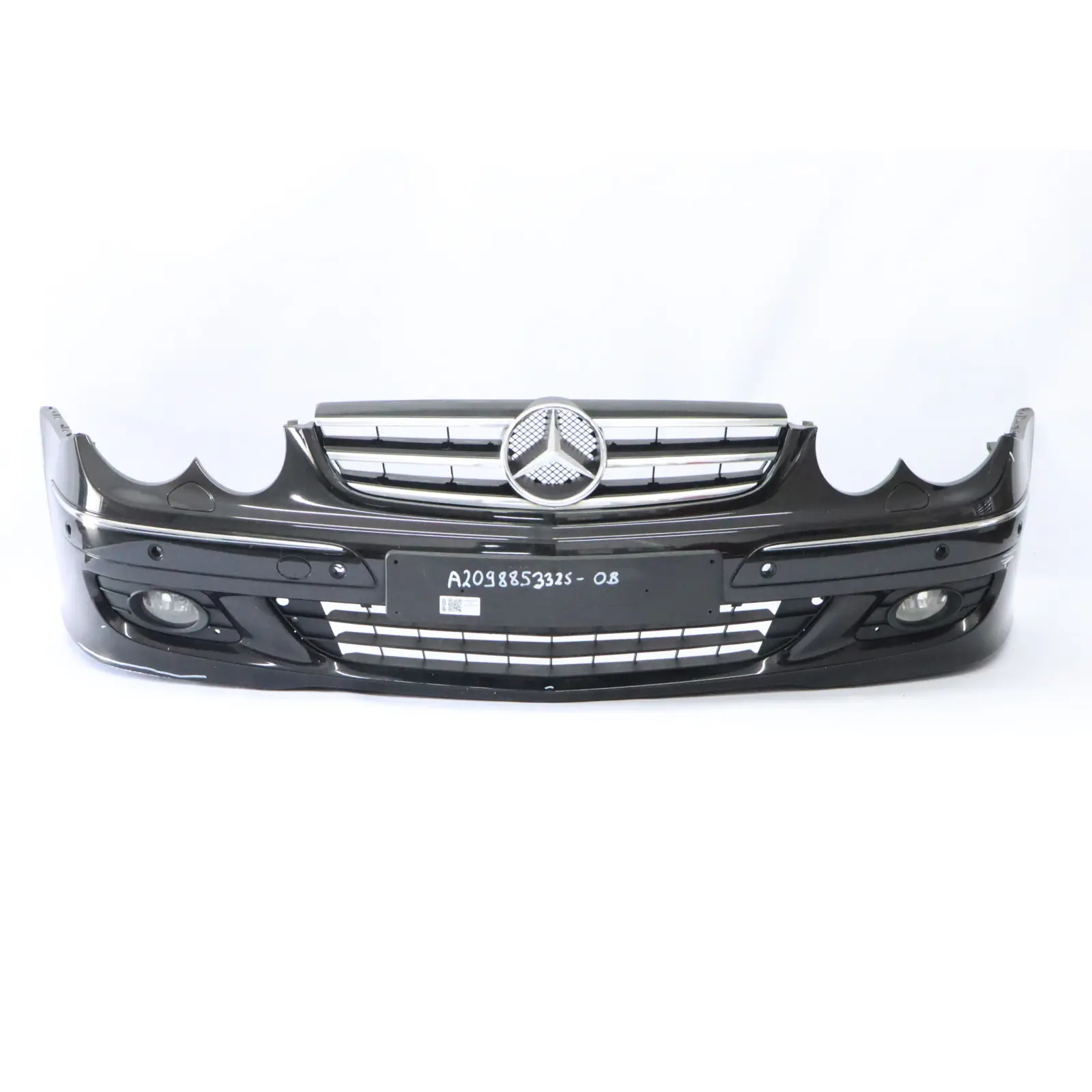 Mercedes W209 Front Bumper Trim Panel Cover Obsidian Black Metallic - 197