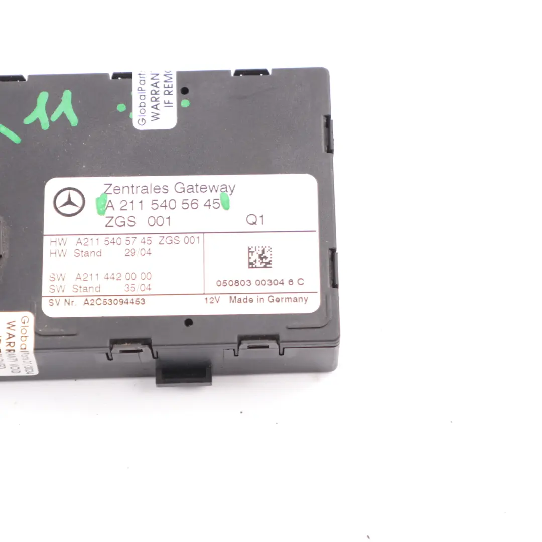 Mercedes W211 Central Gateway Module Control Unit A2115405645 