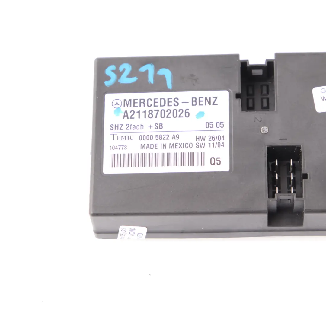 Mercedes W211 Seat Heating Control Unit Module ECU E-Class A2118702026